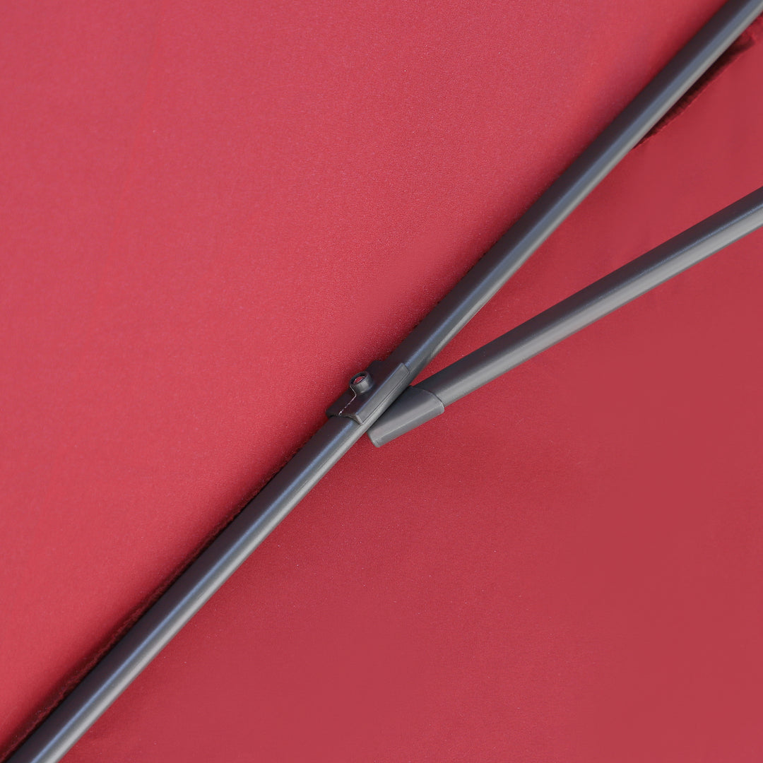 2.5 x 2.5m Cantilever Paraso Patio Offset l Umbrella Hanging Sun Shade Canopy Shelter 360¡ Rotation with Cross Base - Red