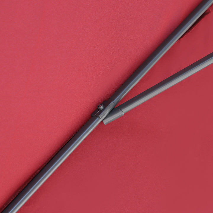 2.5 x 2.5m Cantilever Paraso Patio Offset l Umbrella Hanging Sun Shade Canopy Shelter 360¡ Rotation with Cross Base - Red