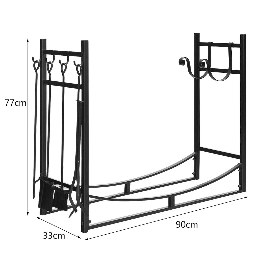 Wood Stacker Stand with Kindling Holders-36"