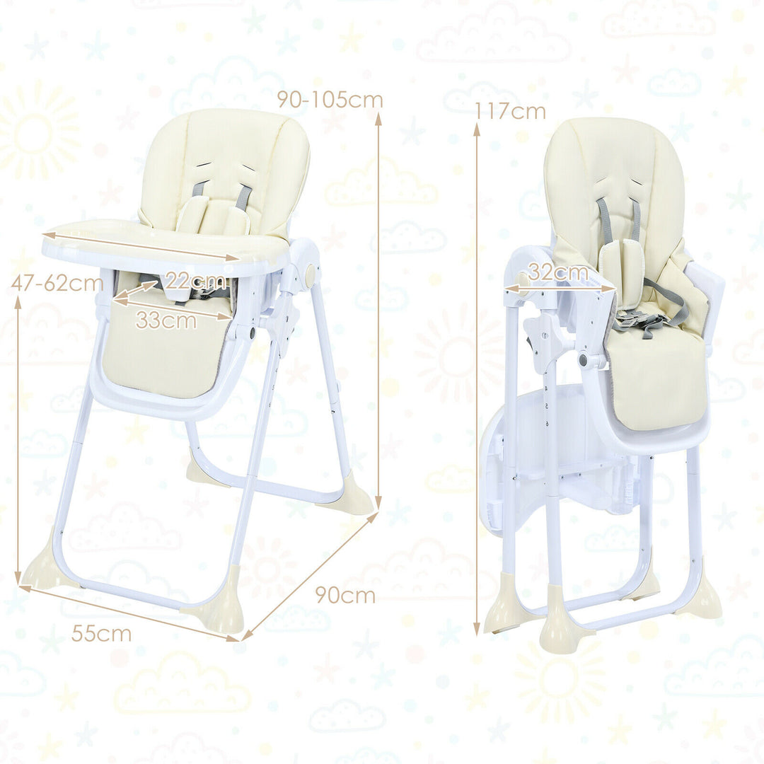Folding High Chair-Beige