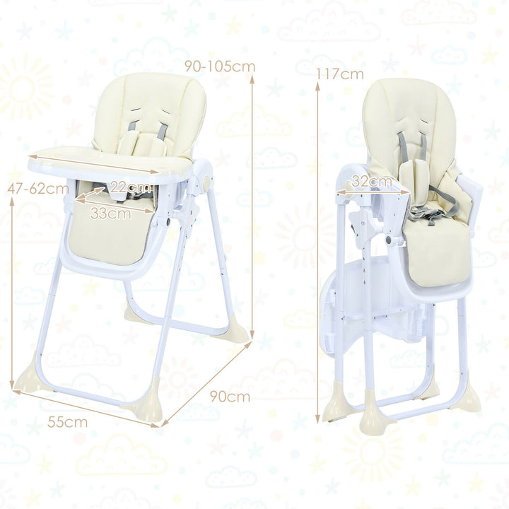 Folding High Chair-Beige