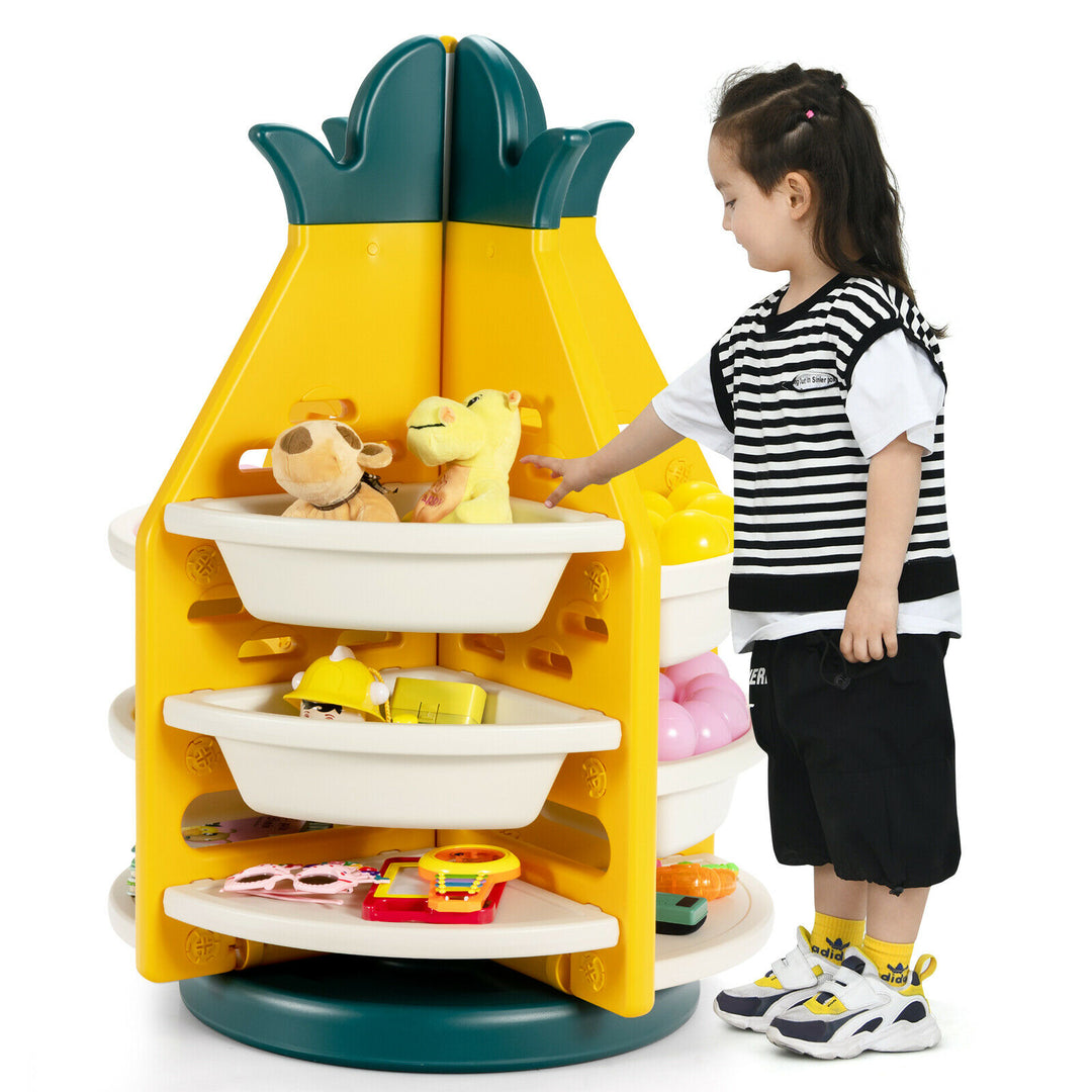 Kid's Pineapple Design 360° Rotation Toy Storage Organiser