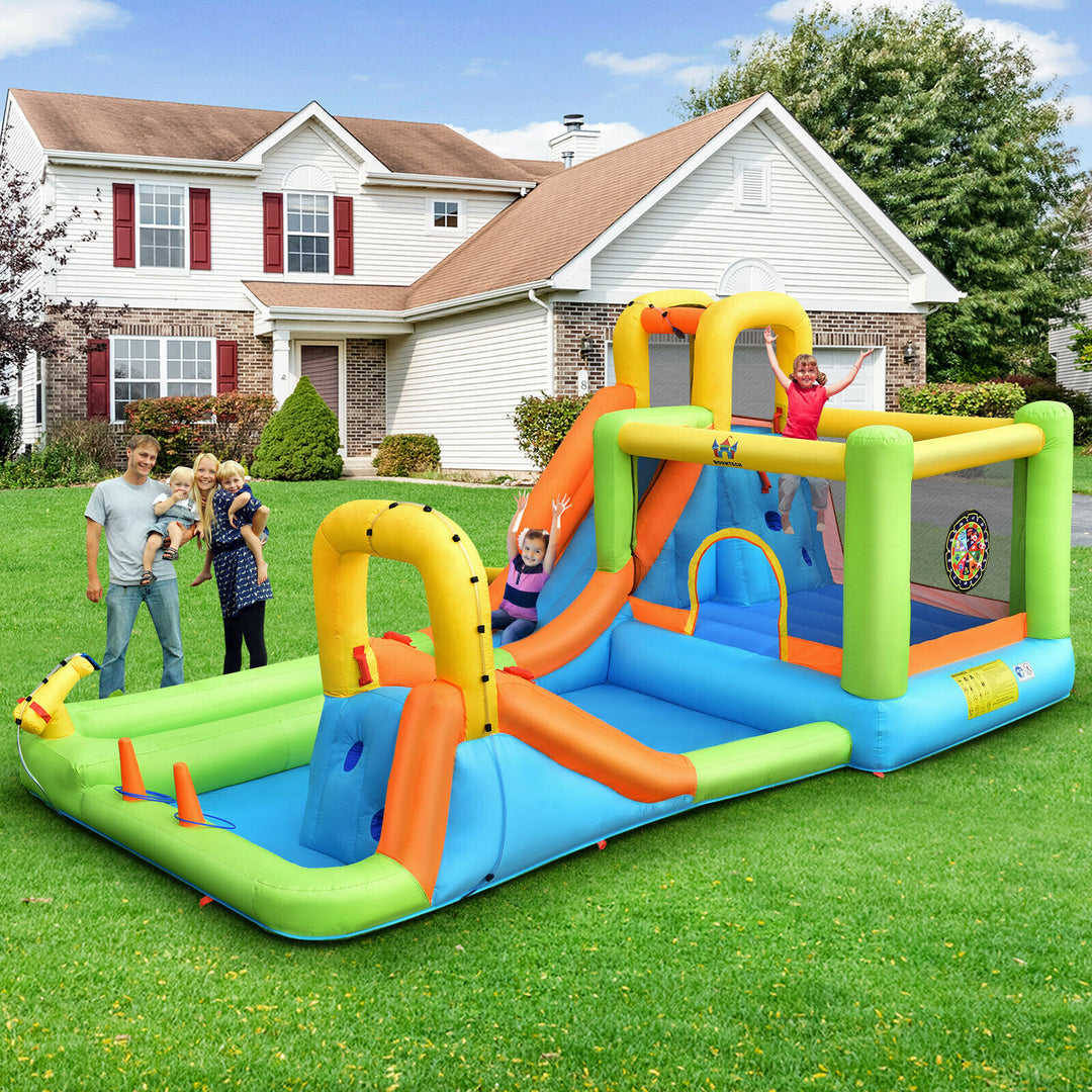 Inflatable Water Park Bounce House Double Water Slides Climbing