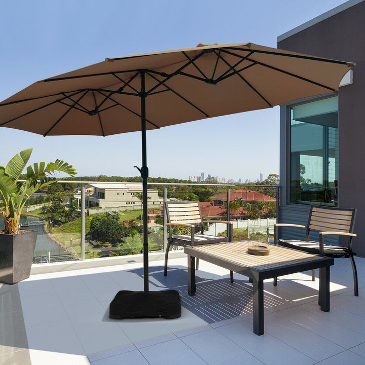 4.6M Patio Double-Sided Umbrella Parasol Sunshade-Tan