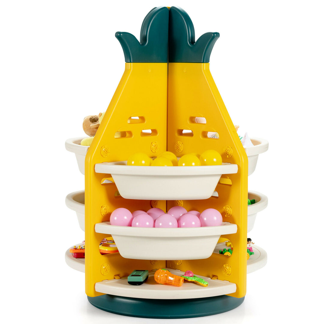 Kid's Pineapple Design 360° Rotation Toy Storage Organiser