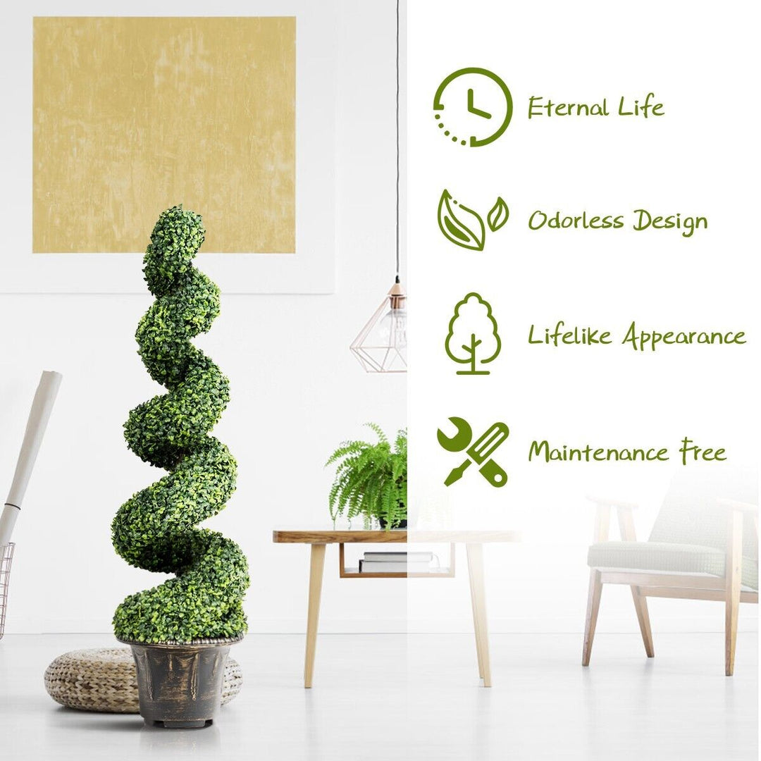 120cm Artificial Boxwood Spiral Tree