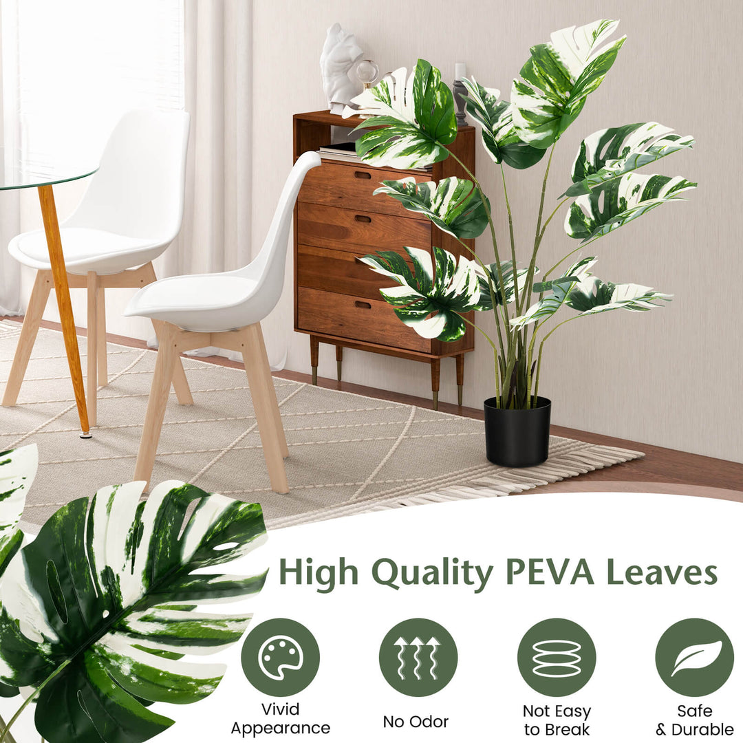 Artificial Monstera Plants with Cement Pot