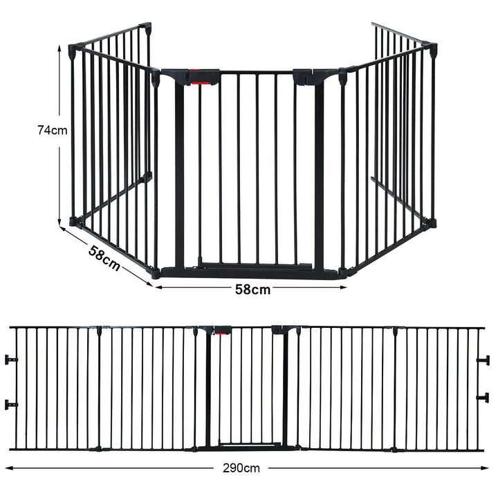 Baby Safety Playpen Fireplace Barrier- Black