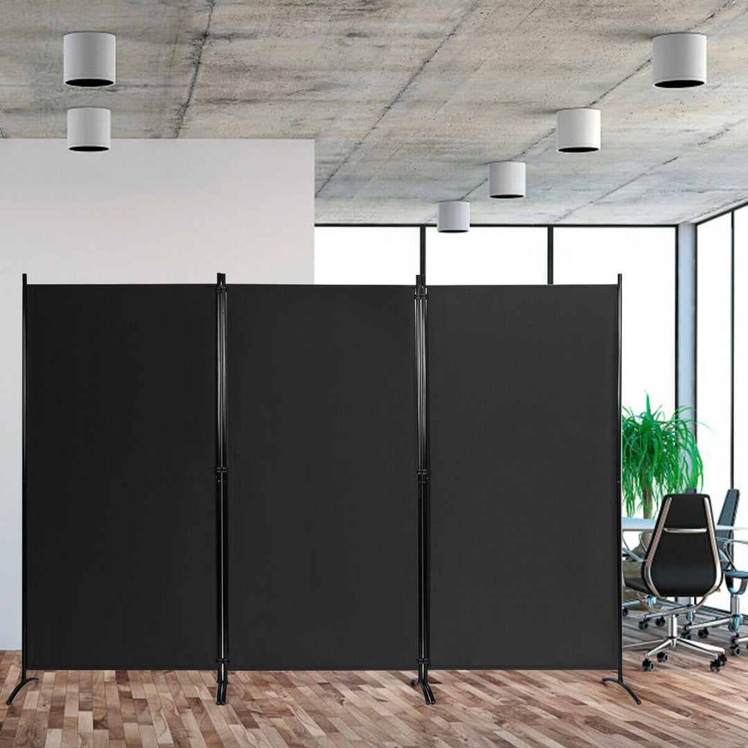 3 Panel Folding Room Divider-Black