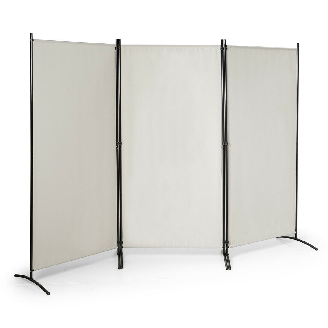 3 Panel Folding Room Divider-White