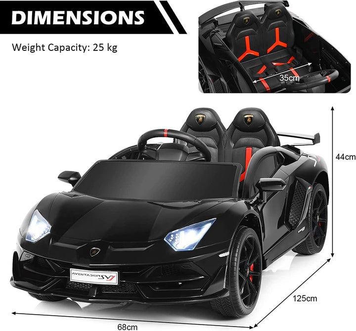 12V Kids Electric Ride on Car with Remote Control and Music-Black