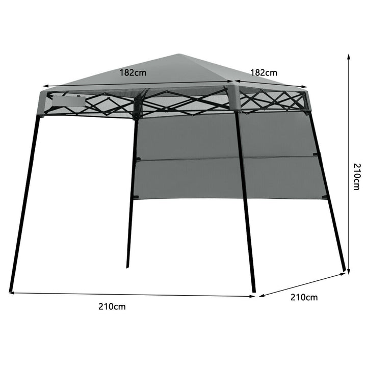 Pop Up Gazebo with 1 Side Panel-Grey