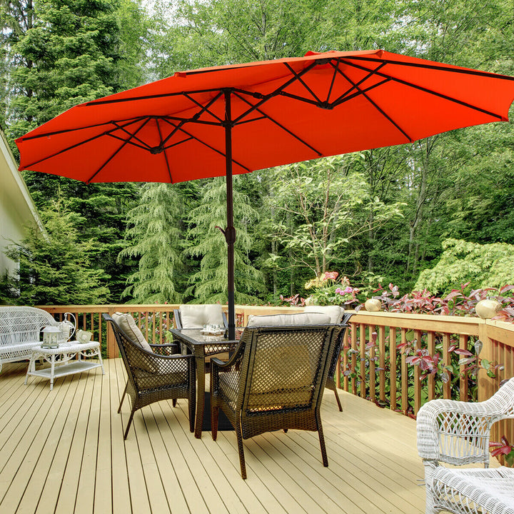 4.6M Patio Double-Sided Umbrella Parasol Sunshade-Orange