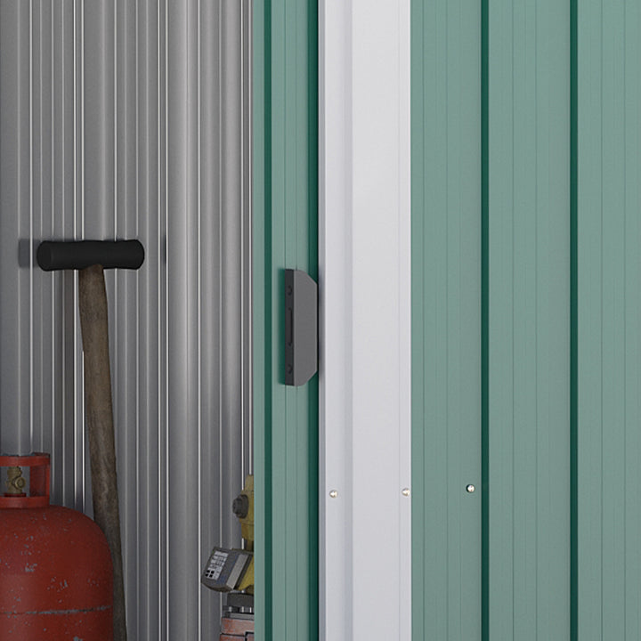 Outsunny 6ft x 3.2ft Garden Metal Storage Shed w/ Double Sliding Door and Air Vents, Tool Storage for Backyard Patio Lawn, Green