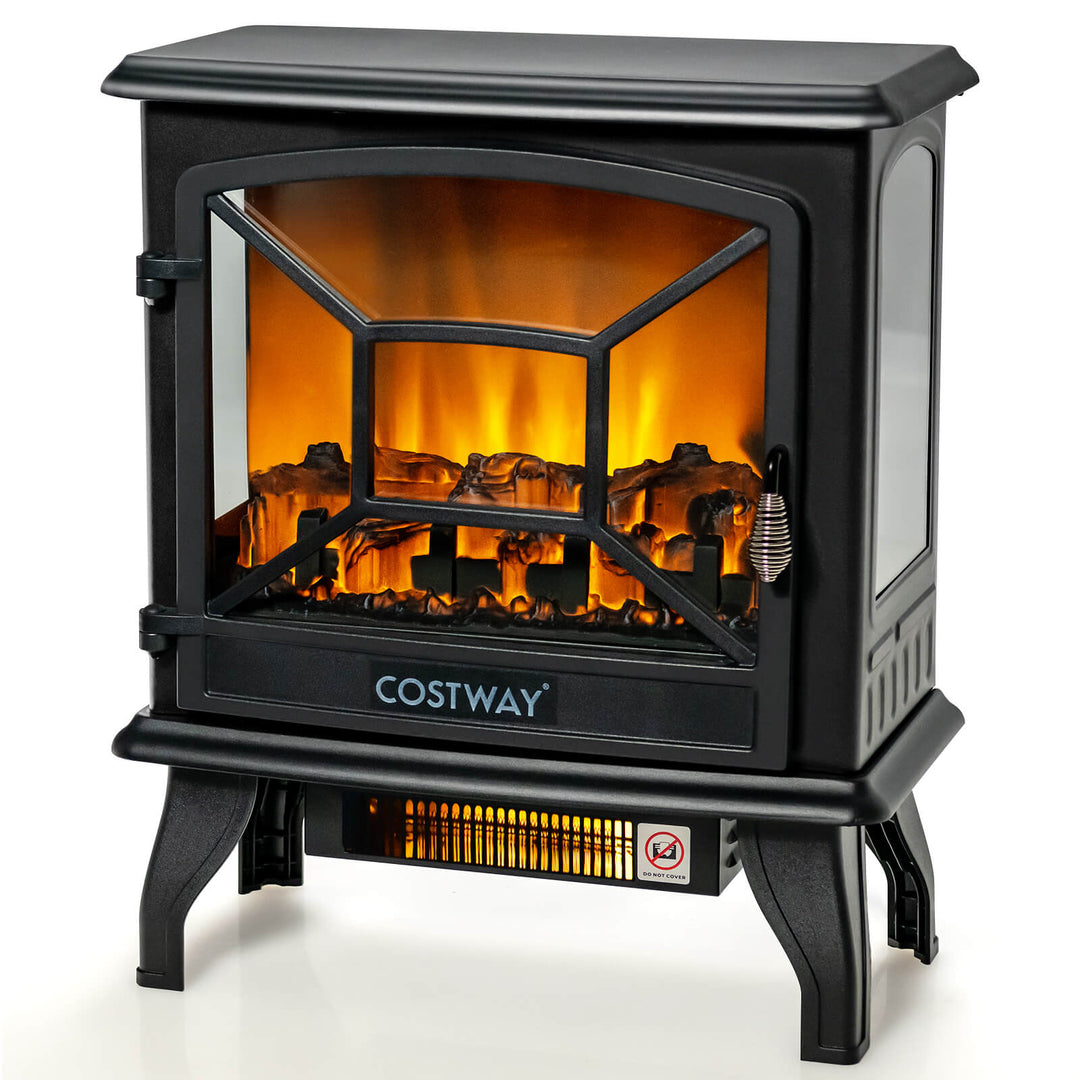 Freestanding Indoor Electric Space Heater-Black