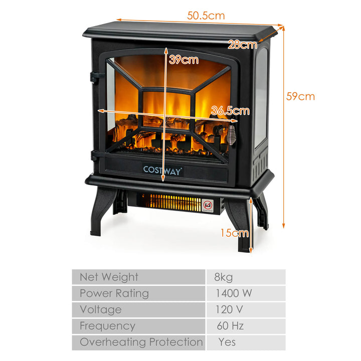 Freestanding Indoor Electric Space Heater-Black
