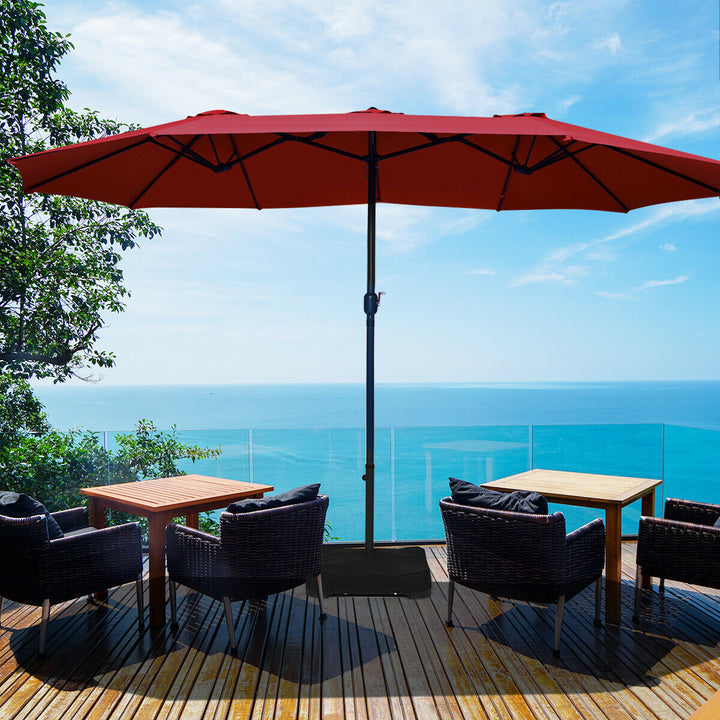 4.6M Patio Double-Sided Umbrella Parasol Sunshade-Wine