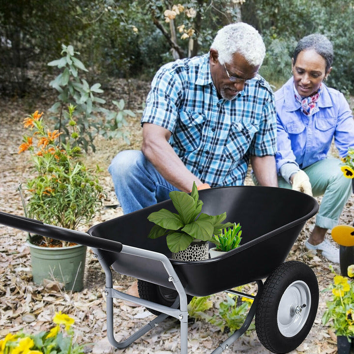 Wheelbarrow with Pneumatic Tires 150KG-Black