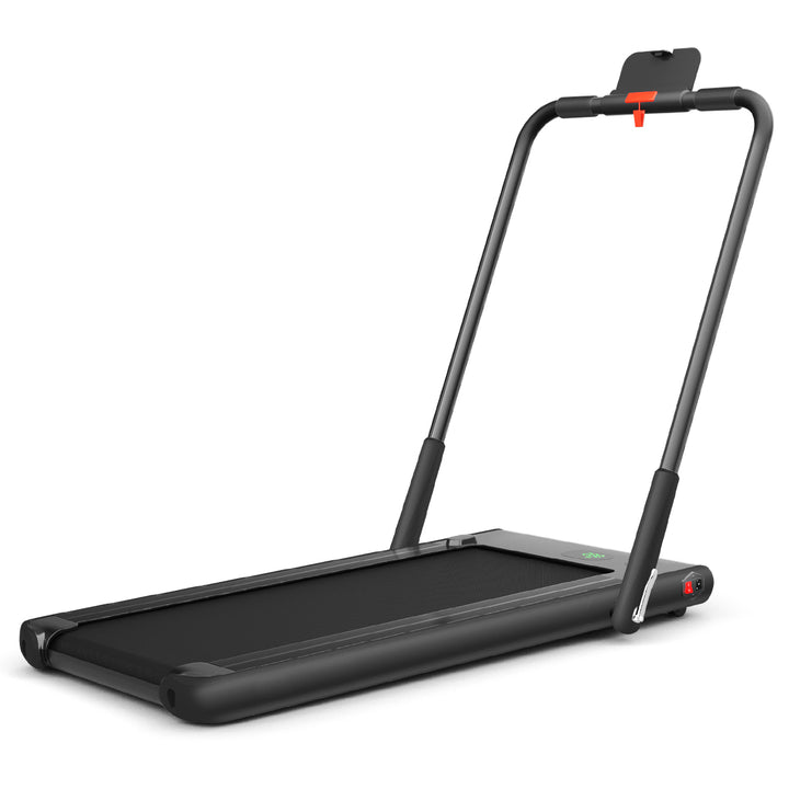 Folding Treadmill with LED Display Bluetooth Speaker-Black