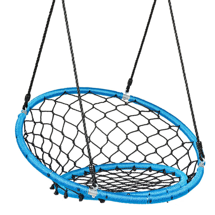 Web Net Hanging Swing Chair Tree Set-Blue
