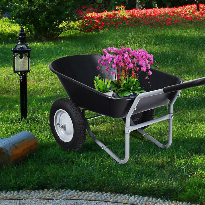 Wheelbarrow with Pneumatic Tires 150KG-Black