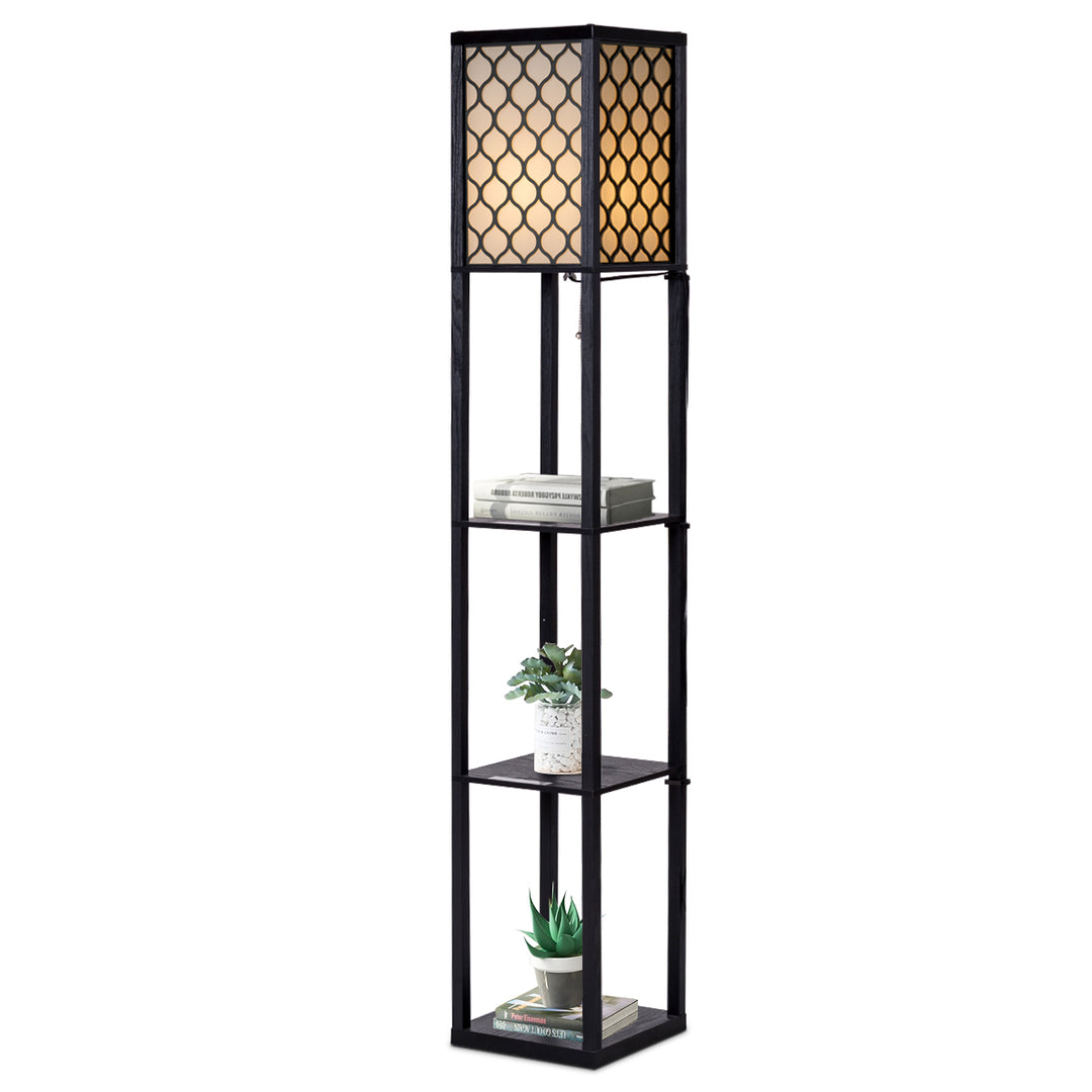 Floor Lamp with 3-Tier Shelf for Room Decoration