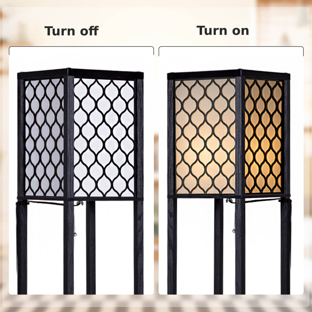 Floor Lamp with 3-Tier Shelf for Room Decoration