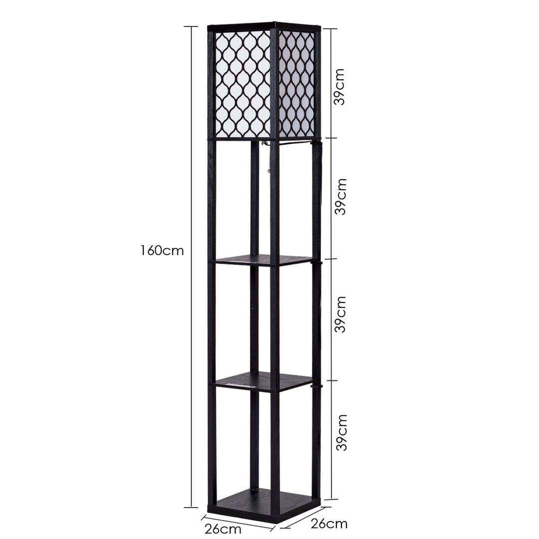 Floor Lamp with 3-Tier Shelf for Room Decoration