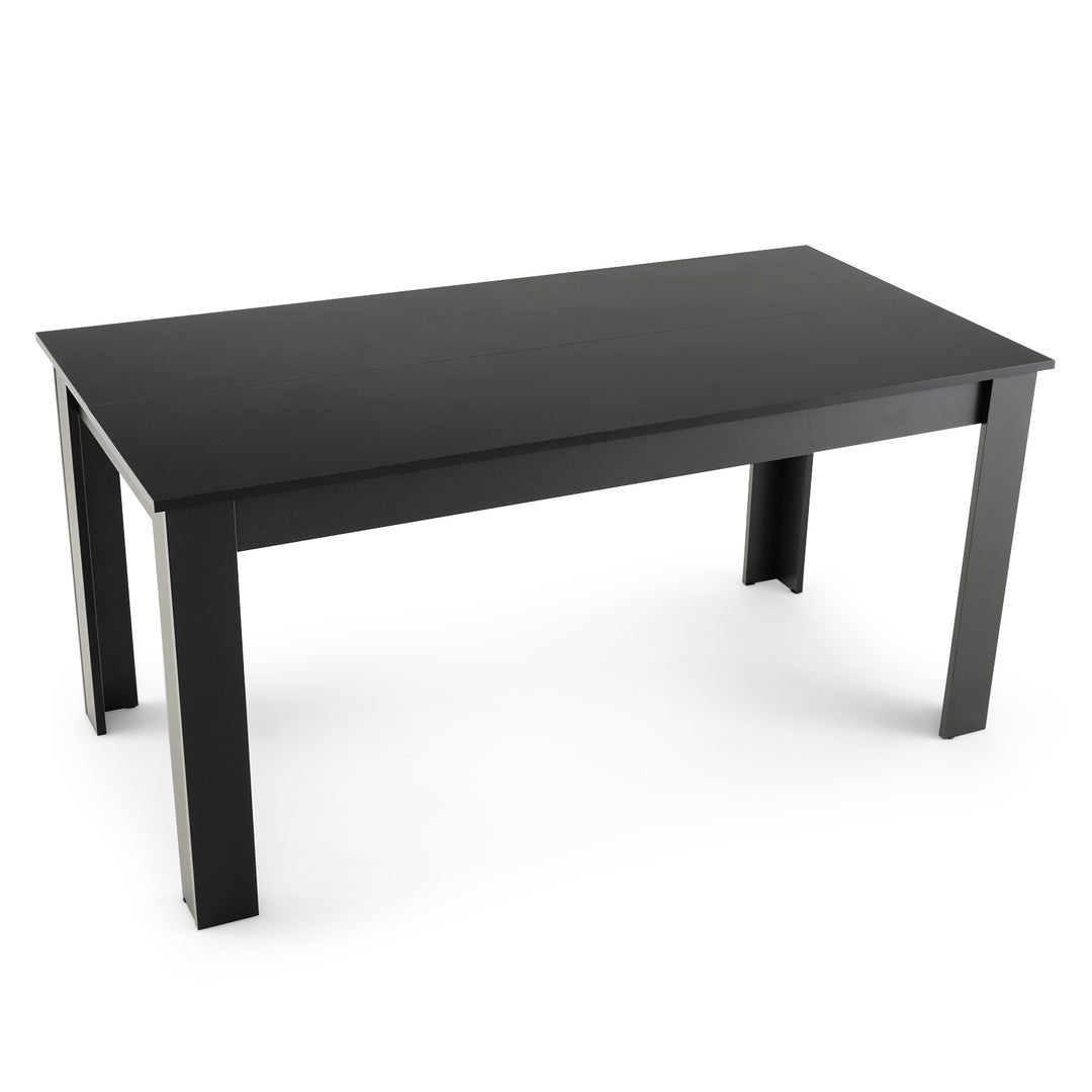Rectangular Dinner Table with L-shaped Legs-Black