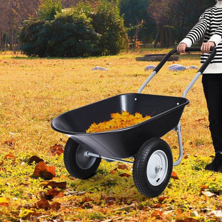 Wheelbarrow with Pneumatic Tires 150KG-Black