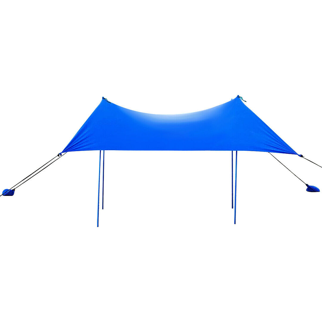 Portable Sunshade Canopy Waterproof Tent UPF 50 + UV 4 Sandbags-Blue