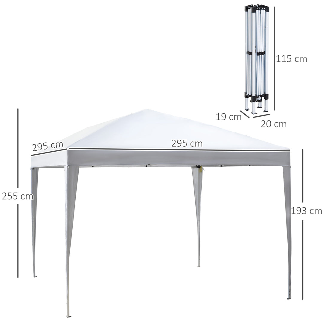 Garden Heavy Duty Pop Up Gazebo Marquee Canopy 3 x 3 meter - White