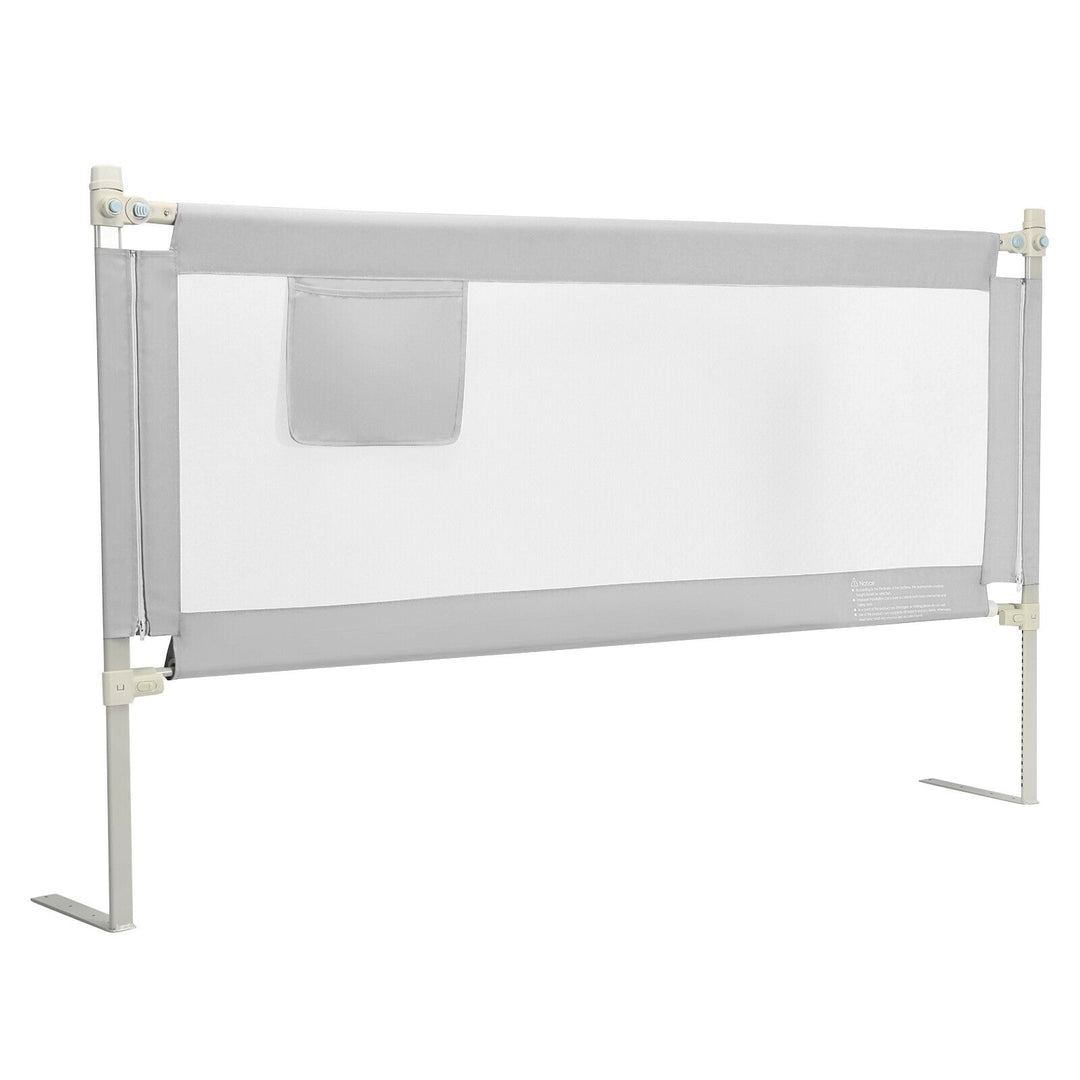 Infant Safety Bed Guardrail with Anti-Collision Cotton- Grey