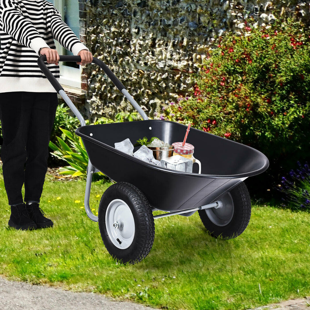 Wheelbarrow with Pneumatic Tires 150KG-Black