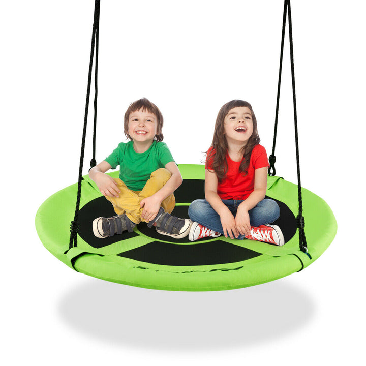 Children Flying Saucer Tree Swing with Adjustable Rope-Green