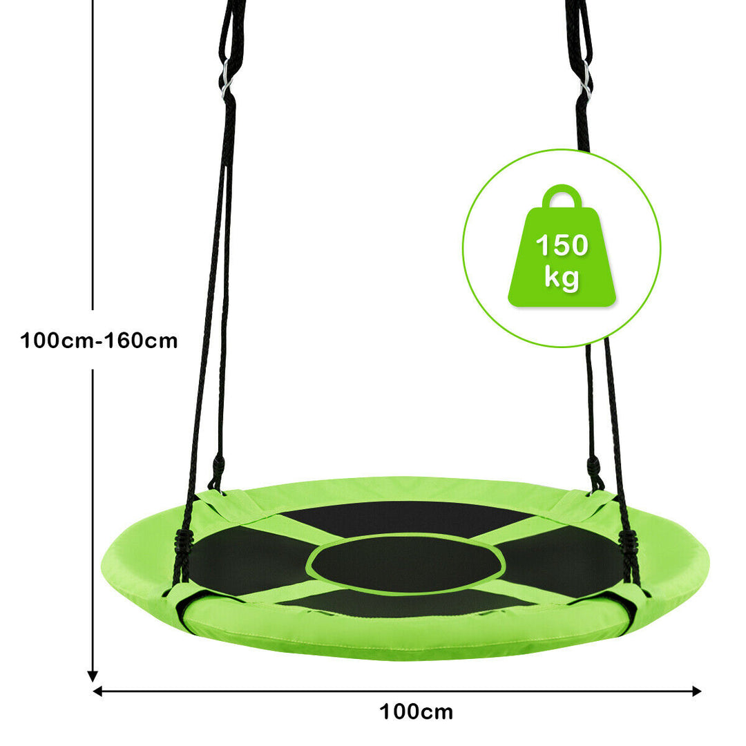 Children Flying Saucer Tree Swing with Adjustable Rope-Green