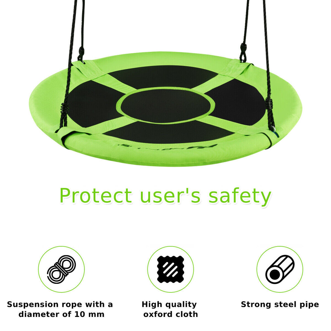 Children Flying Saucer Tree Swing with Adjustable Rope-Green