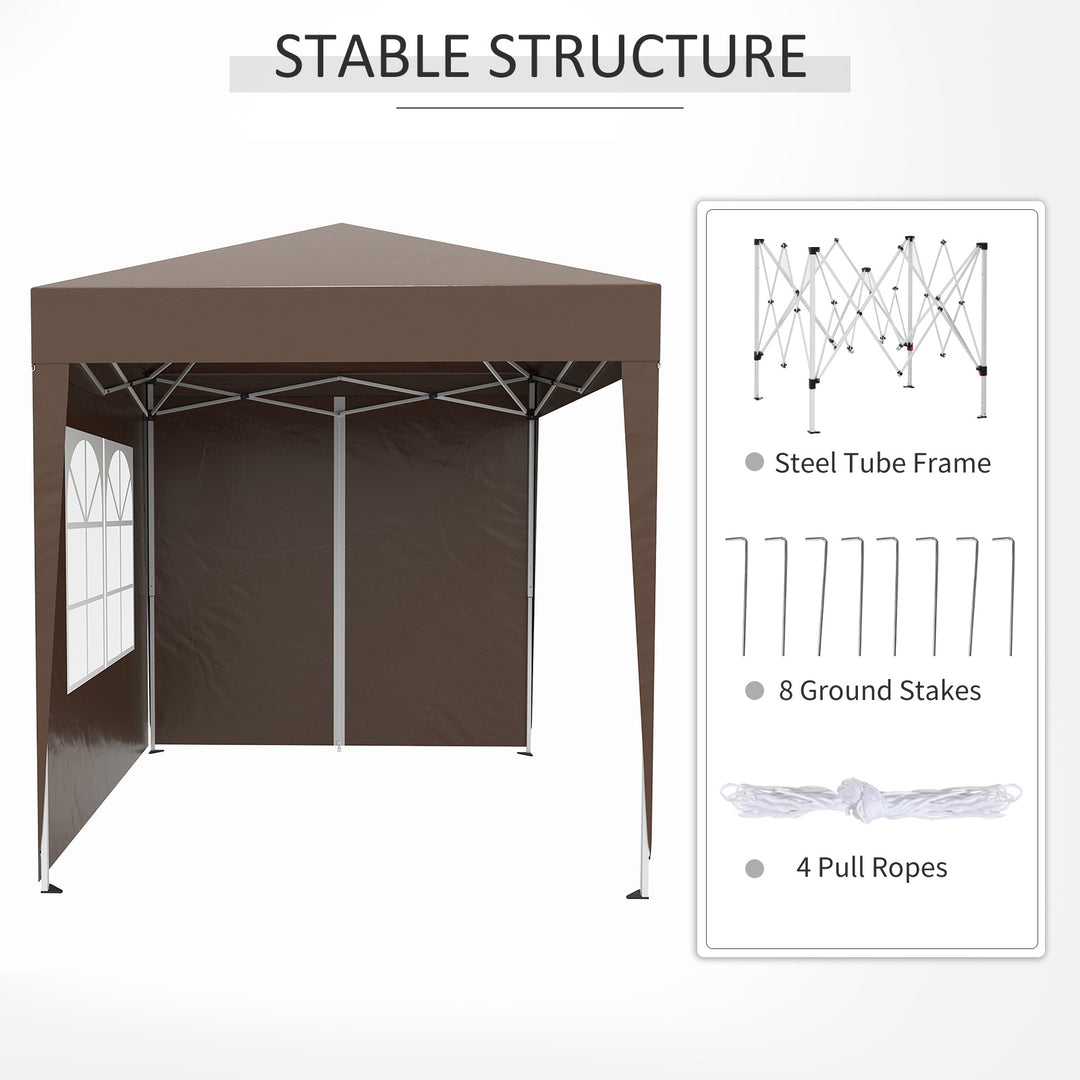 Outsunny Pop Up Gazebo Canopy, size (2 x 2m)- Coffee