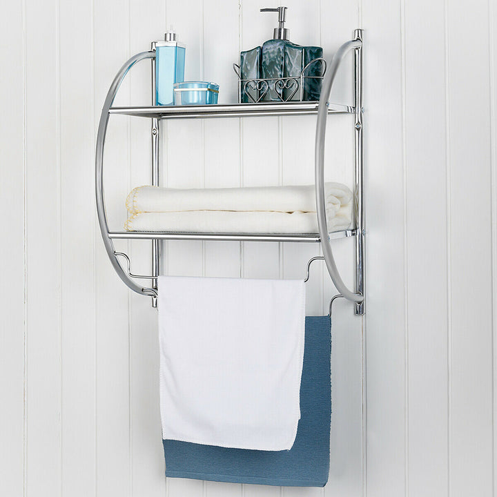 Wall Mounted Bathroom Shelves with Towel Holder