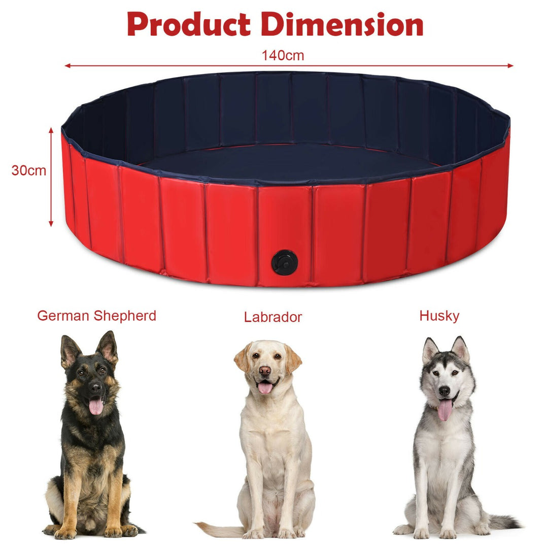 140cm Large Collapsible Dog Pool with Anti-slip Bottom-Red