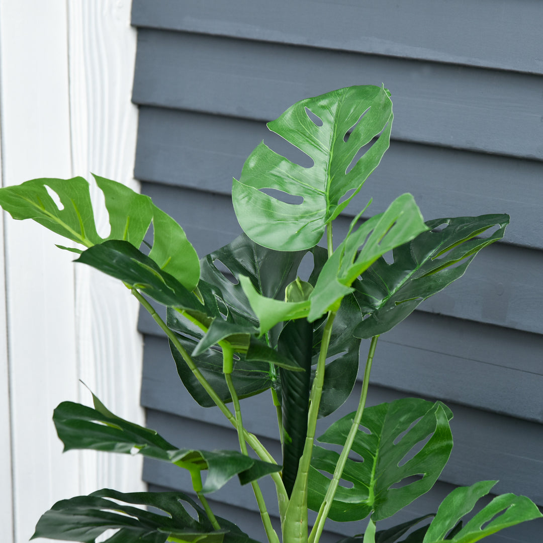 Artificial Monstera Tree with Nursery Pot, Fake Tropical Palm Tree