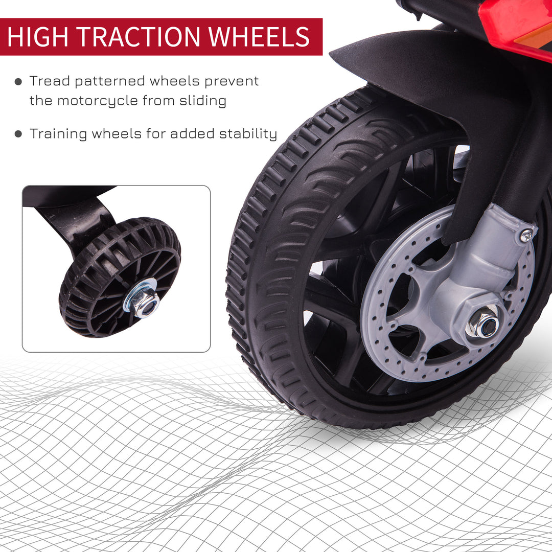 Kids 6V Electric Ride On Motorcycle Police Car Toy for 18 - 36 months Red