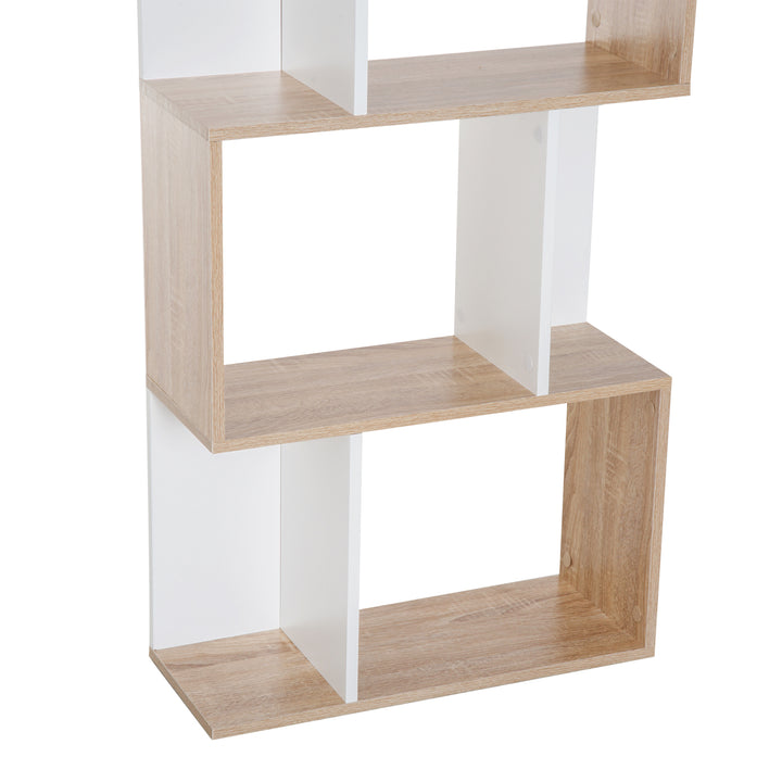 Particle Board 4-tier Storage Display Shelving Bookcase Unit Divider S Shape design Divider Unit