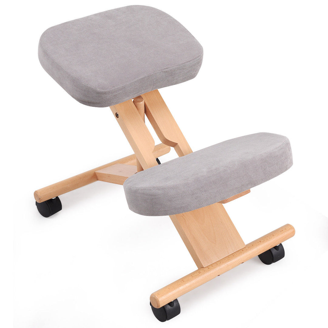 Wooden Orthopaedic Kneeling Stool Ergonomic Posture Frame Seat-Grey