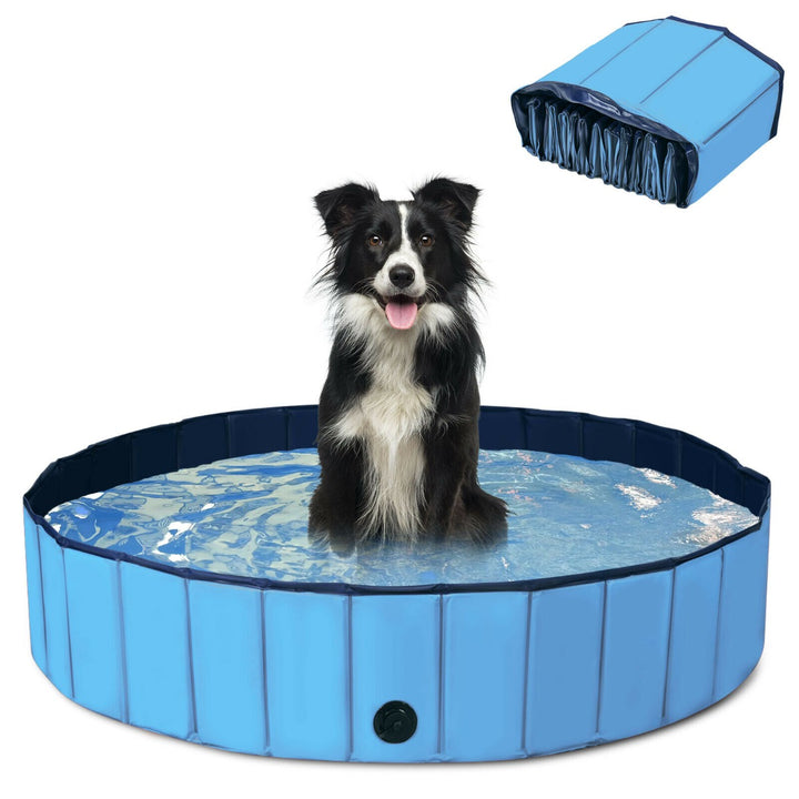 140cm Large Collapsible Dog Pool with Anti-slip Bottom-Blue