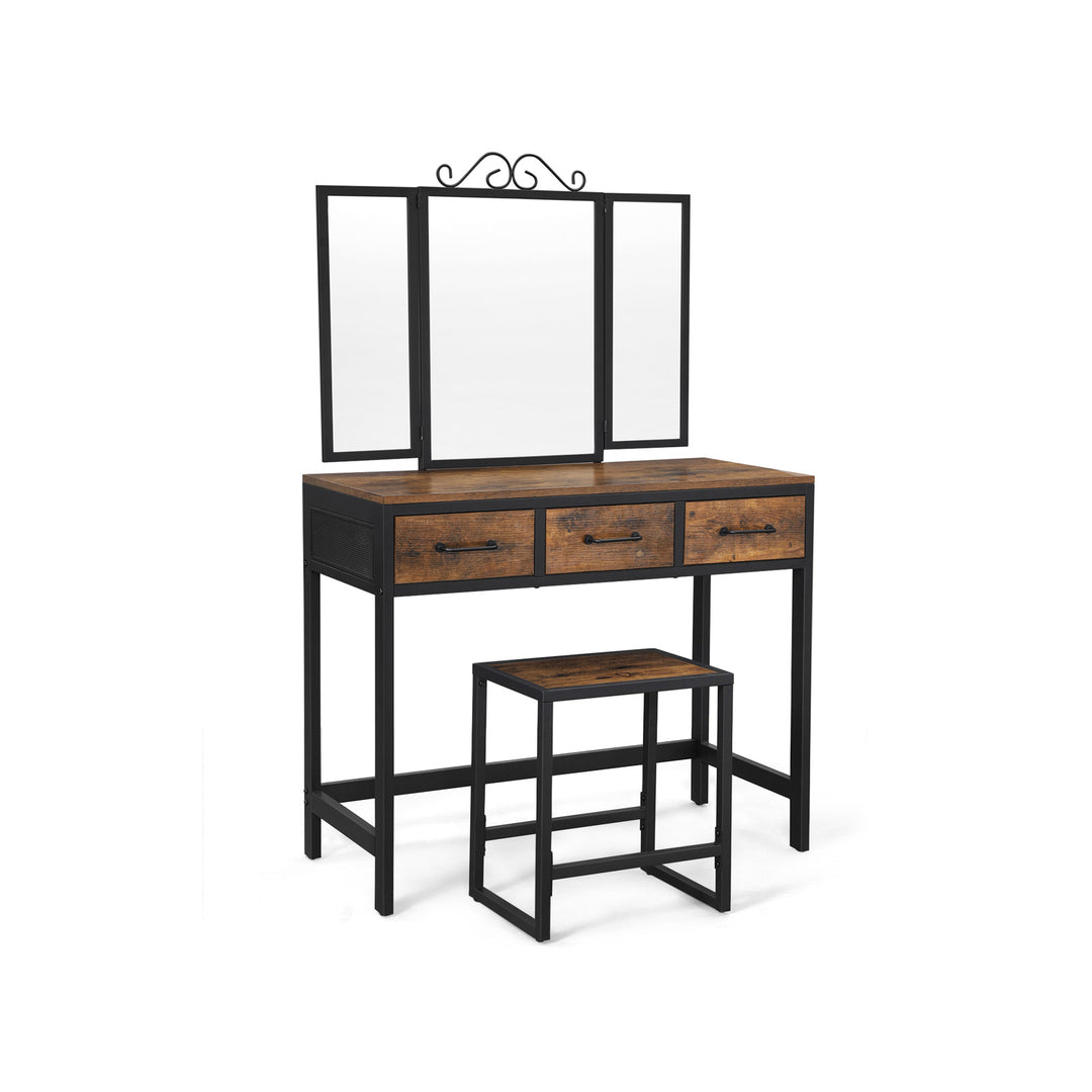 Vanity Table and Stool Set