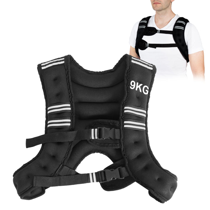 Weighted Vest with Adjustable Buckles and Mesh Bag-9kg