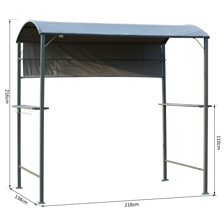 Metal Frame Outdoor BBQ Canopy Grey