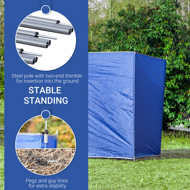 Camping Windbreak, Foldable Portable Wind Blocker w/ Carry Bag and Steel Poles, Beach Sun Screen Shelter Privacy Wall, 620cm x 150cm