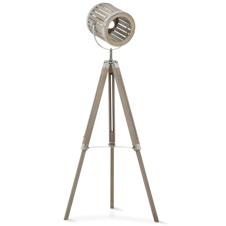 Floor Lamps for Living Room Unique Wood Frame Adjustable Shade Height Unique Vintage Spotlight Metal Home Office Furniture Lighting